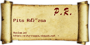 Pits Rózsa névjegykártya